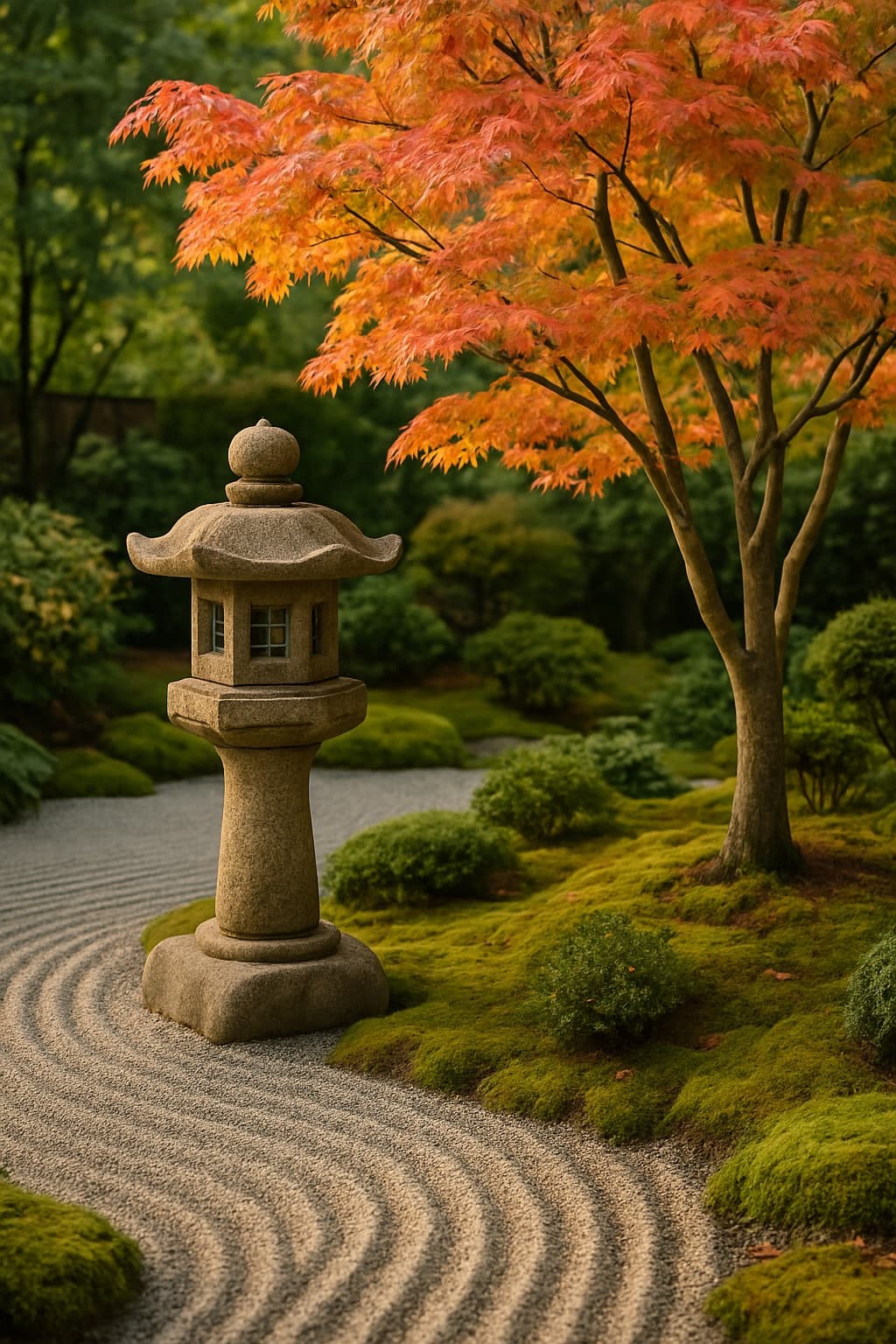 Jardín japonés zen para relajarse
